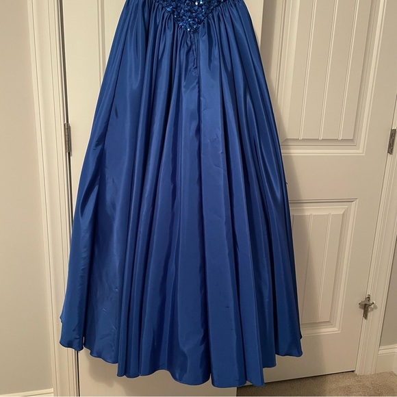 Vintage Mike Benet Formals Royal Blue Sequin Pageant Prom Party Dress - Picture 5 of 13